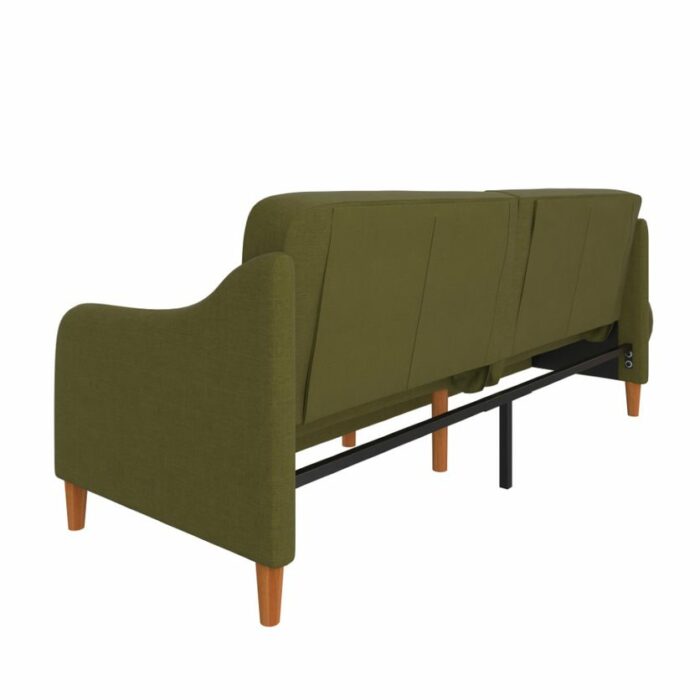 Dorel Jasper Coil Sprung Sofa Bed in Green Linen Fabric-39793