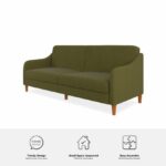 Dorel Jasper Coil Sprung Sofa Bed in Green Linen Fabric-39791