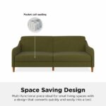 Dorel Jasper Coil Sprung Sofa Bed in Green Linen Fabric-39790