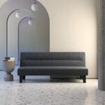 Dorel Kebo Futon in Grey Velvet-39444