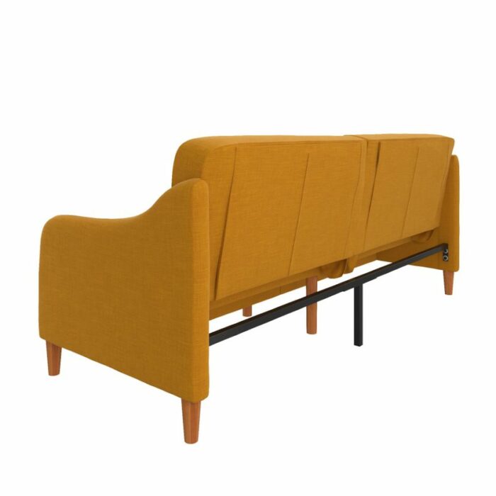 Dorel Jasper Coil Sprung Sofa Bed in Mustard Linen Fabric-39848
