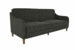 Dorel Jasper Coil Sprung Sofa Bed in Dark Grey Linen Fabric-0
