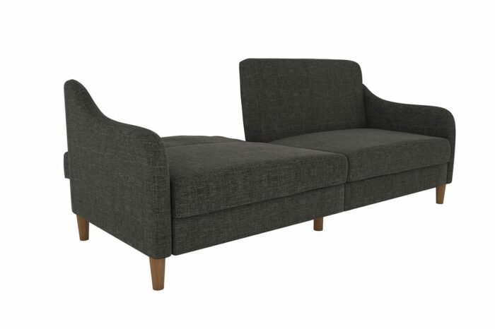 Dorel Jasper Coil Sprung Sofa Bed in Dark Grey Linen Fabric-39926