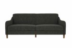 Dorel Jasper Coil Sprung Sofa Bed in Dark Grey Linen Fabric-39929