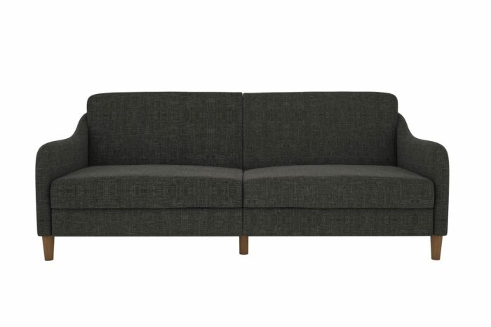 Dorel Jasper Coil Sprung Sofa Bed in Dark Grey Linen Fabric-39929