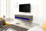 GFW Galicia 120cm Wall TV Unit with LED Grey-40809