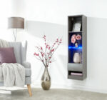 GFW Galicia Tall Shelf Unit With LED Grey-41000