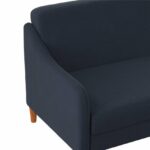 Dorel Jasper Coil Sprung Sofa Bed in Navy Blue Linen Fabric-39973