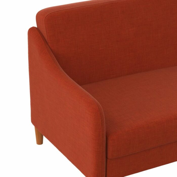 Dorel Jasper Coil Sprung Sofa Bed in Orange Linen Fabric-39891