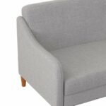 Dorel Jasper Coil Sprung Sofa Bed in Light Grey Linen Fabric-39953