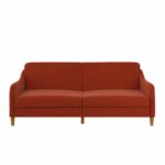 Dorel Jasper Coil Sprung Sofa Bed in Orange Linen Fabric-39888