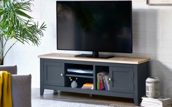 Julian Bowen Bordeaux TV Unit - Dark Grey-39092