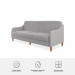 Dorel Jasper Coil Sprung Sofa Bed in Light Grey Linen Fabric-39955