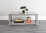 GFW Bloc Coffee Table With Shelf - Concrete Effect-40557