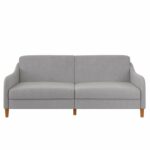 Dorel Jasper Coil Sprung Sofa Bed in Light Grey Linen Fabric-39952
