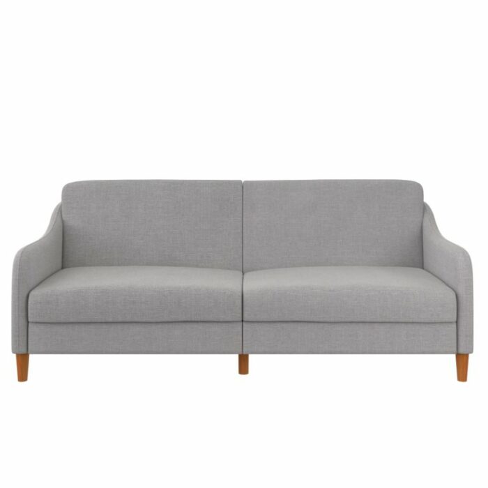 Dorel Jasper Coil Sprung Sofa Bed in Light Grey Linen Fabric-39952