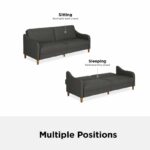 Dorel Jasper Coil Sprung Sofa Bed in Dark Grey Linen Fabric-39924
