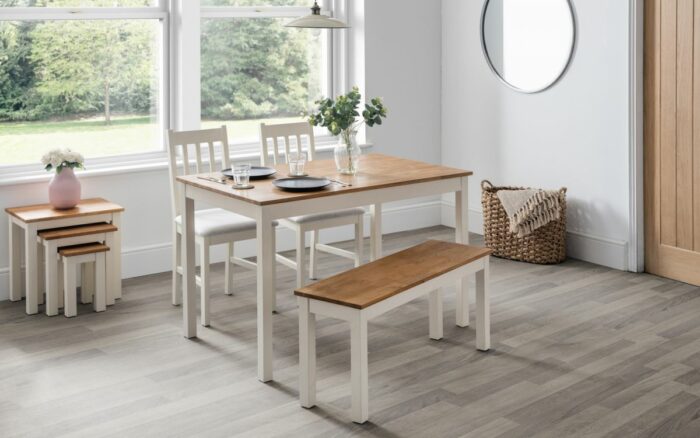 Julian Bowen Coxmoor Rectangular Dining Table - Ivory & Oak-39191