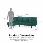 Dorel Clair Coil Reversible Sofa Bed in Green Velvet-39542
