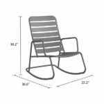 Novogratz Roberta Indoor or Outdoor Rocker Rocking Chair in Charcoal-39124