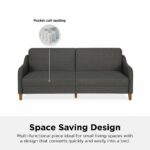 Dorel Jasper Coil Sprung Sofa Bed in Dark Grey Linen Fabric-39925