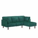 Dorel Clair Coil Reversible Sofa Bed in Green Velvet-0