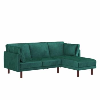 Dorel Clair Coil Reversible Sofa Bed in Green Velvet-0