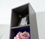 GFW Galicia Tall Shelf Unit With LED Grey-40996