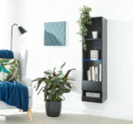 GFW Galicia Tall Shelf Unit With LED Black-40980