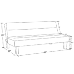 Dorel Kebo Futon in Navy Blue Velvet-39472