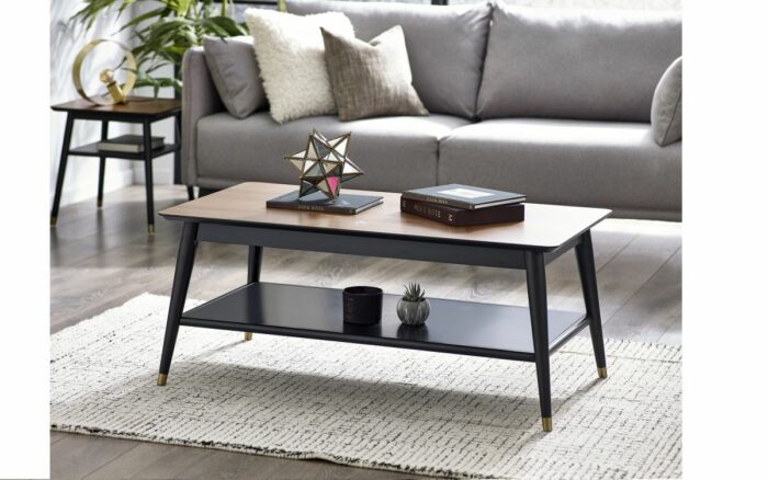Julian Bowen Findlay Coffee Table with Shelf - Walnut & Black-39235