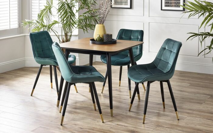 Julian Bowen Findlay Square Dining Table - Walnut & Black-39232