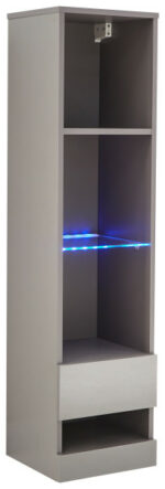 GFW Galicia Tall Shelf Unit With LED Grey-0