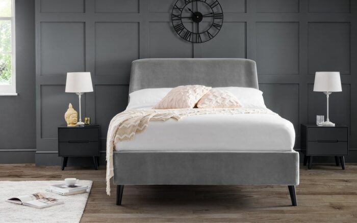 Julian Bowen Frida Curved Velvet Bed - Teal - Multiple Size and Colour Options-39261