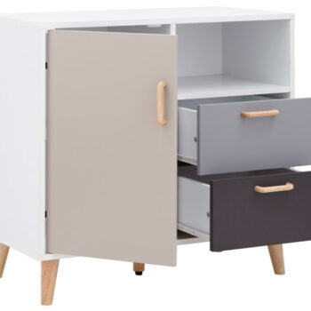 GFW Delta Compact Sideboard - White/Grey-Multi-0