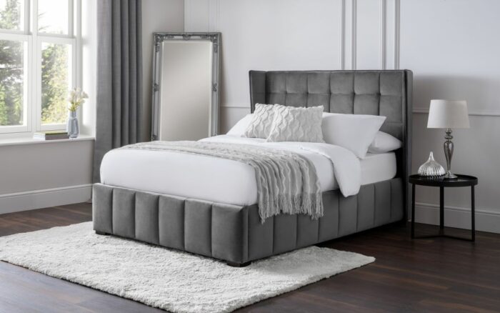 Julian Bowen Gatsby Bed - Light Grey - Multiple Size Options-39280