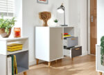 GFW Delta Compact Sideboard - White/Grey-Multi-40768