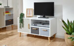 GFW Delta Small TV Unit - White/Grey-Multi-40798