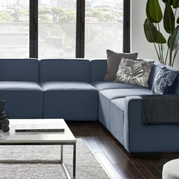 Julian Bowen Lago Combination Modular Sofa - Blue Linen-0