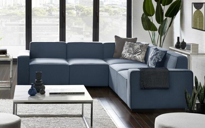 Julian Bowen Lago Combination Modular Sofa - Blue Linen-0