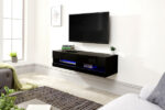 GFW Galicia 120cm Wall TV Unit with LED Black-40801