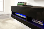 GFW Galicia 150cm Wall TV Unit With LED Black-40836