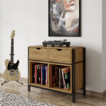 Dorel Alphason AV Louisiana Plus Turntable Stand - Oak-40301
