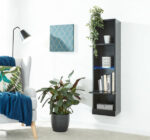 GFW Galicia Tall Shelf Unit With LED Black-40978