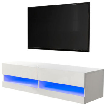 GFW Galicia 120cm Wall TV Unit with LED White-0