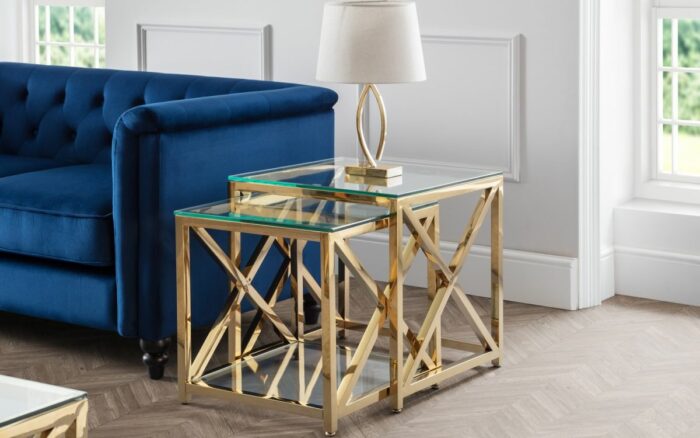 Julian Bowen Miami Nest of Tables - Gold-39360