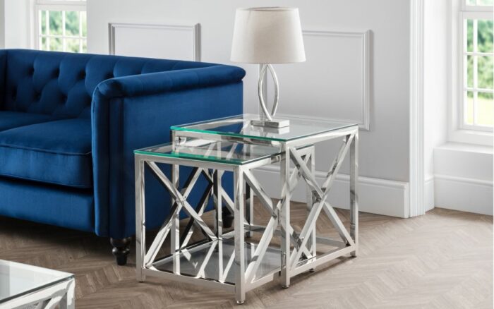 Julian Bowen Miami Nest of Tables - Silver-39354