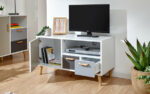 GFW Delta Small TV Unit - White/Grey-Multi-40797
