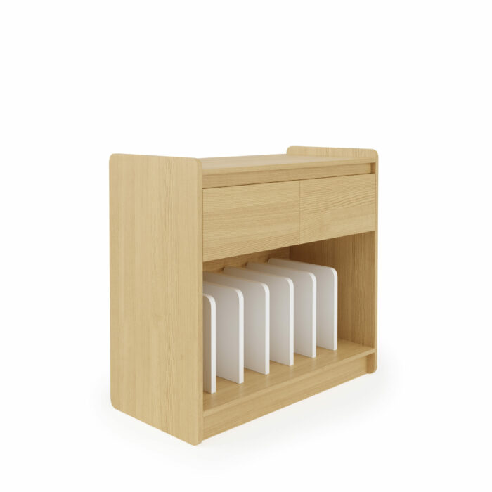 Dorel Alphason AV Oslo Plus Turntable Stand - Light Oak-0