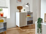 GFW Delta Compact Sideboard - White/Grey-Multi-40771